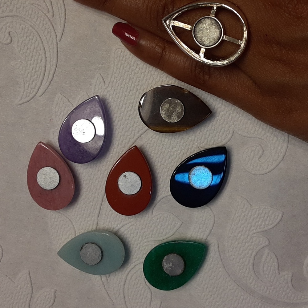 ❤SOLD❤925 Interchangeable magnetic Genuine Gemstones Ring. - Picture 13 of 17